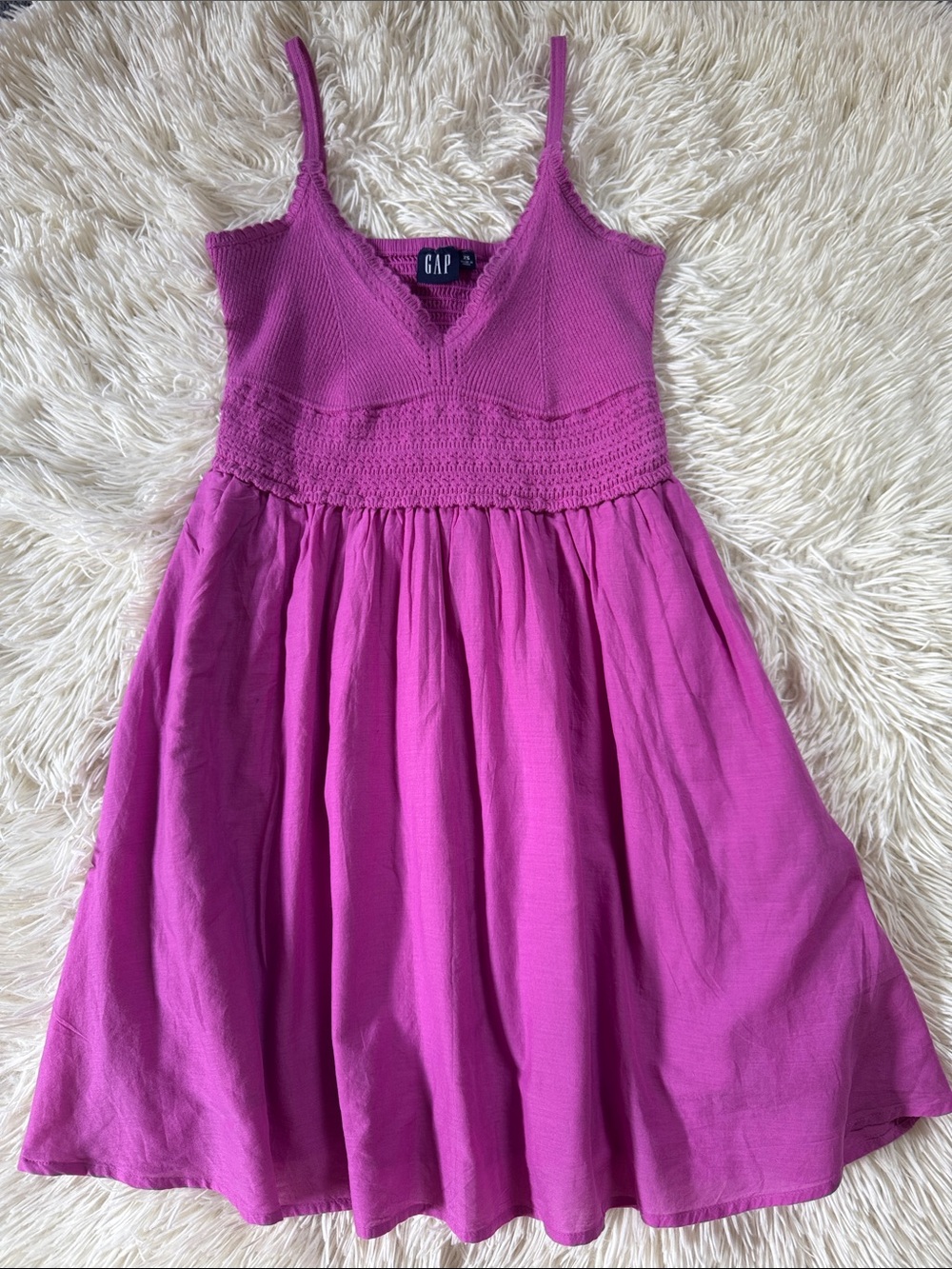 GAP Magenta Crochet-Bodice Mini Dress XS